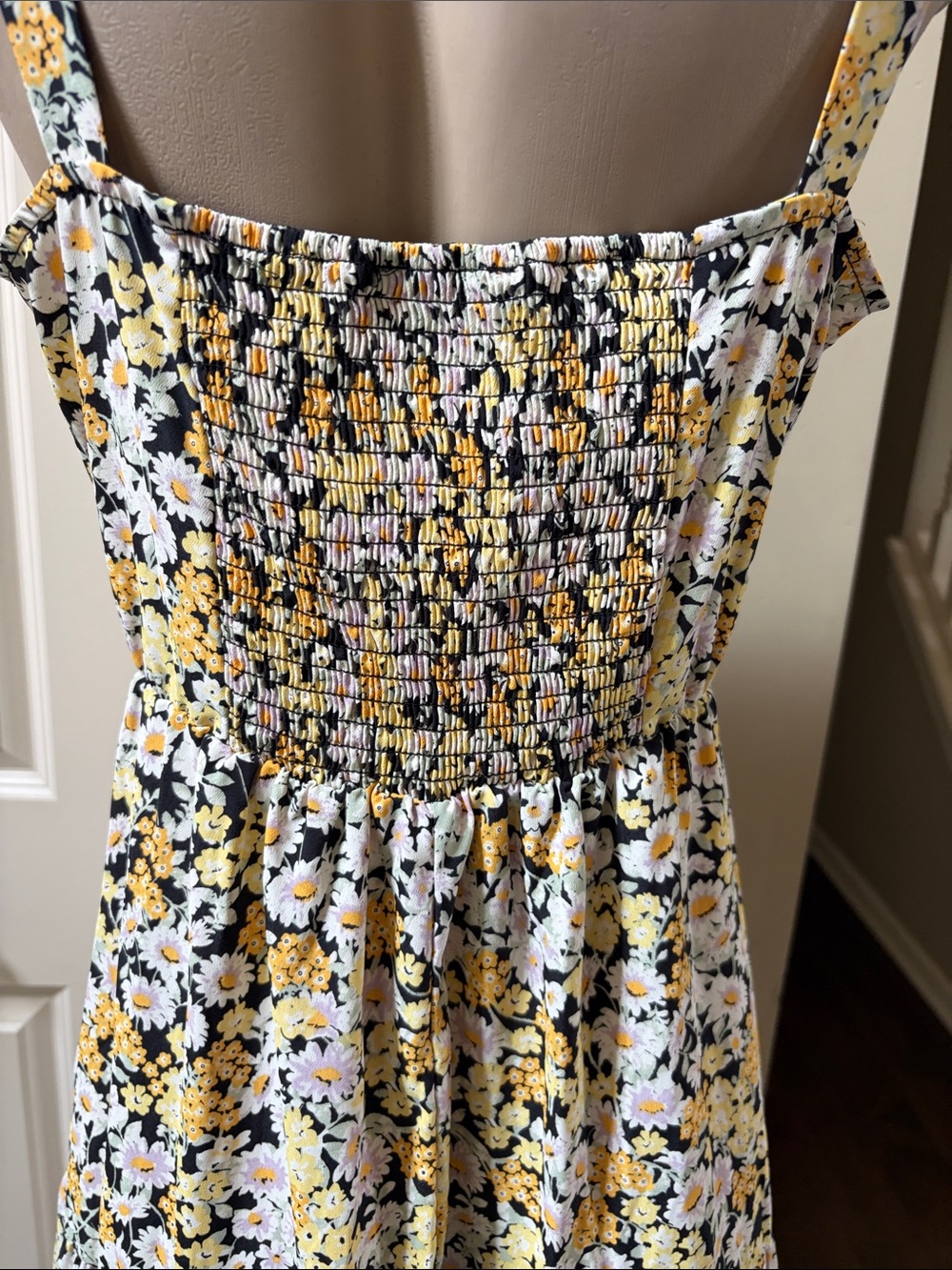 Social Standard by Sanctuary Yellow Floral Tie-Shoulder Maxi Dress, XL - Picture 4 of 6